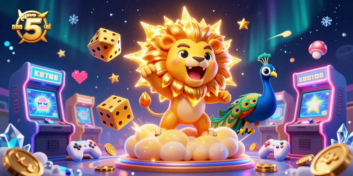 Engage with keo nha cai 5 in a vibrant casino-themed 3D scene featuring dynamic characters and game elements