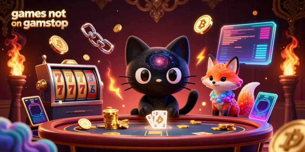 Experience the thrill at games not on gamstop with colorful characters and dazzling casino elements.