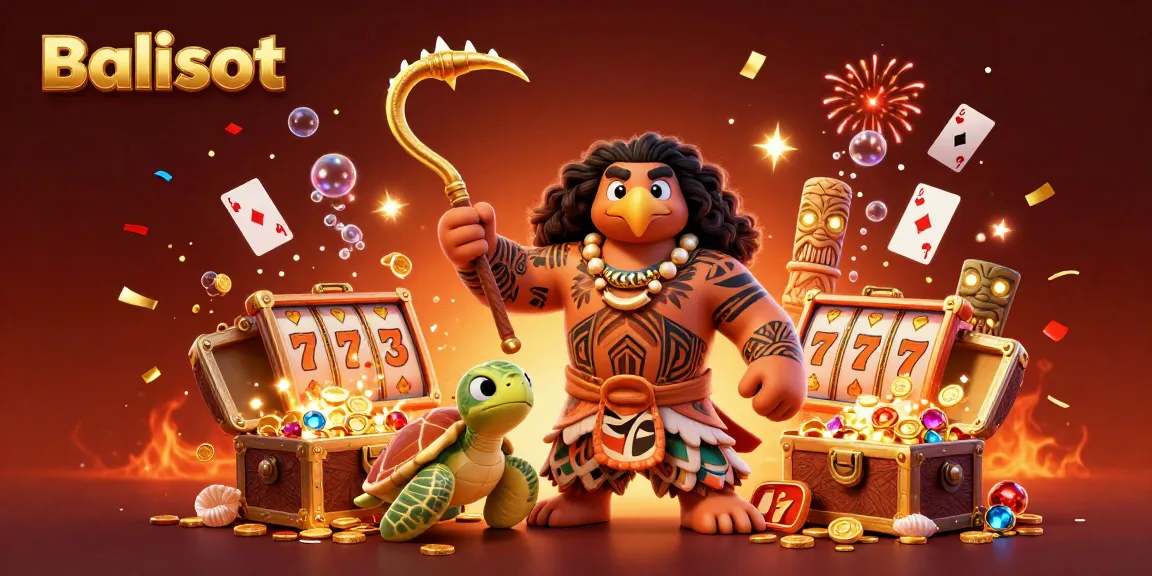 Balislot captures the excitement of a colorful slot scene with dynamic characters and casino elements.